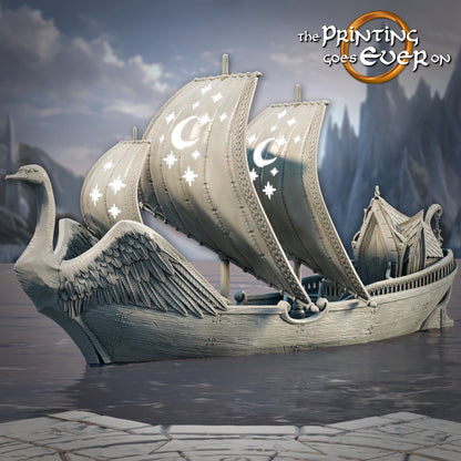 Elven Ship | Silver Shores |  MESBG | The Printing Goes Ever On