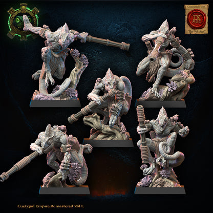 Cuetzpalli Regiment With Blowpipes | Saurian Ancients | Lost Kingdom Miniatures