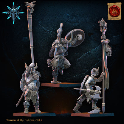Barbarian Regiment with Spears / Axes - Command Group | Warriors of the Dark Gods | Lost Kingdom Miniatures