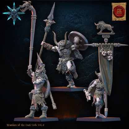 Male or Female Barbarian Regiment with Spears/Axes | Warriors of the Dark Gods | Lost Kingdom Miniatures