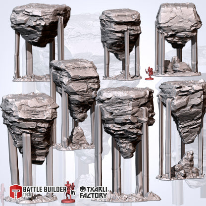 Floating Rocks with Waterfalls | Scatter Terrain | Txarli Factory