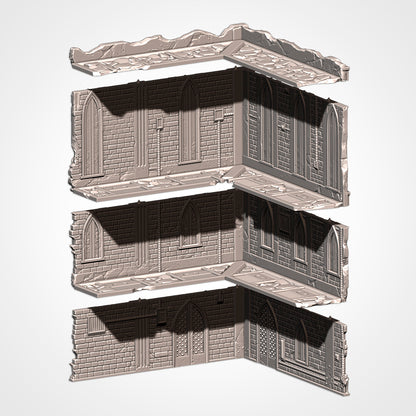 Large Ruin: the four stacked sections, exploded view (Txarli Factory render)