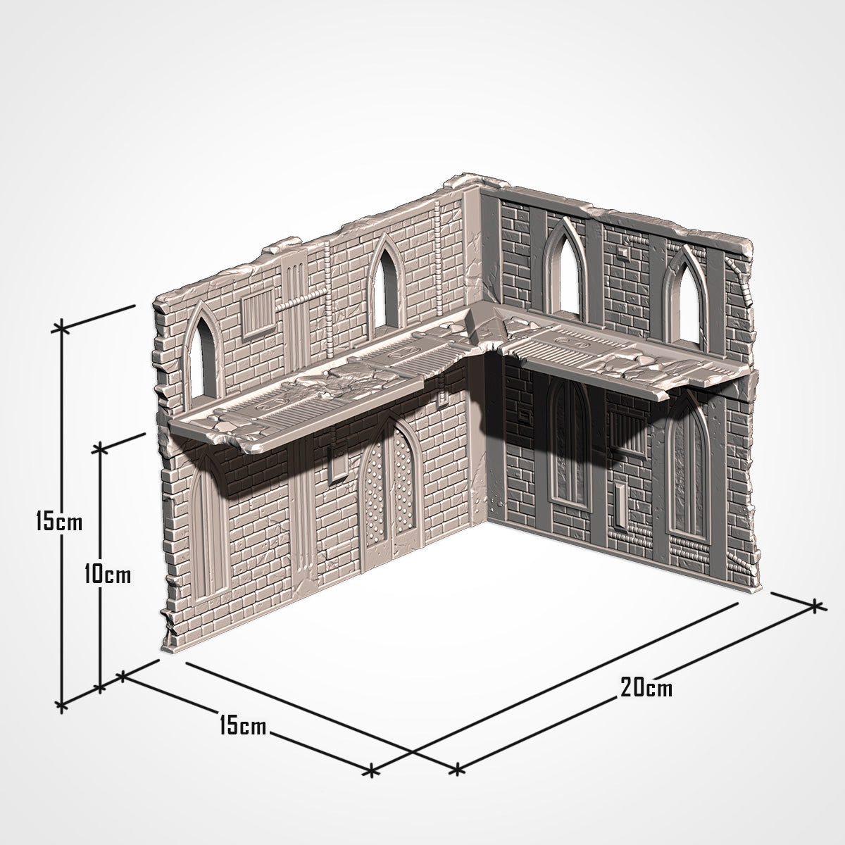 Medium Ruin: interior view with floor deck, 20 x 15 cm footprint, 15 cm tall (Txarli Factory render)