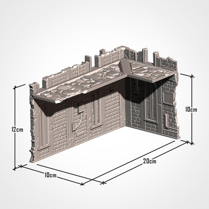 Small Ruin: interior view with walkway deck, 20 x 10 cm footprint, 12 cm tall (Txarli Factory render)