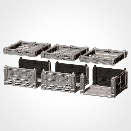 Assembled modular hive city sci-fi building with figures