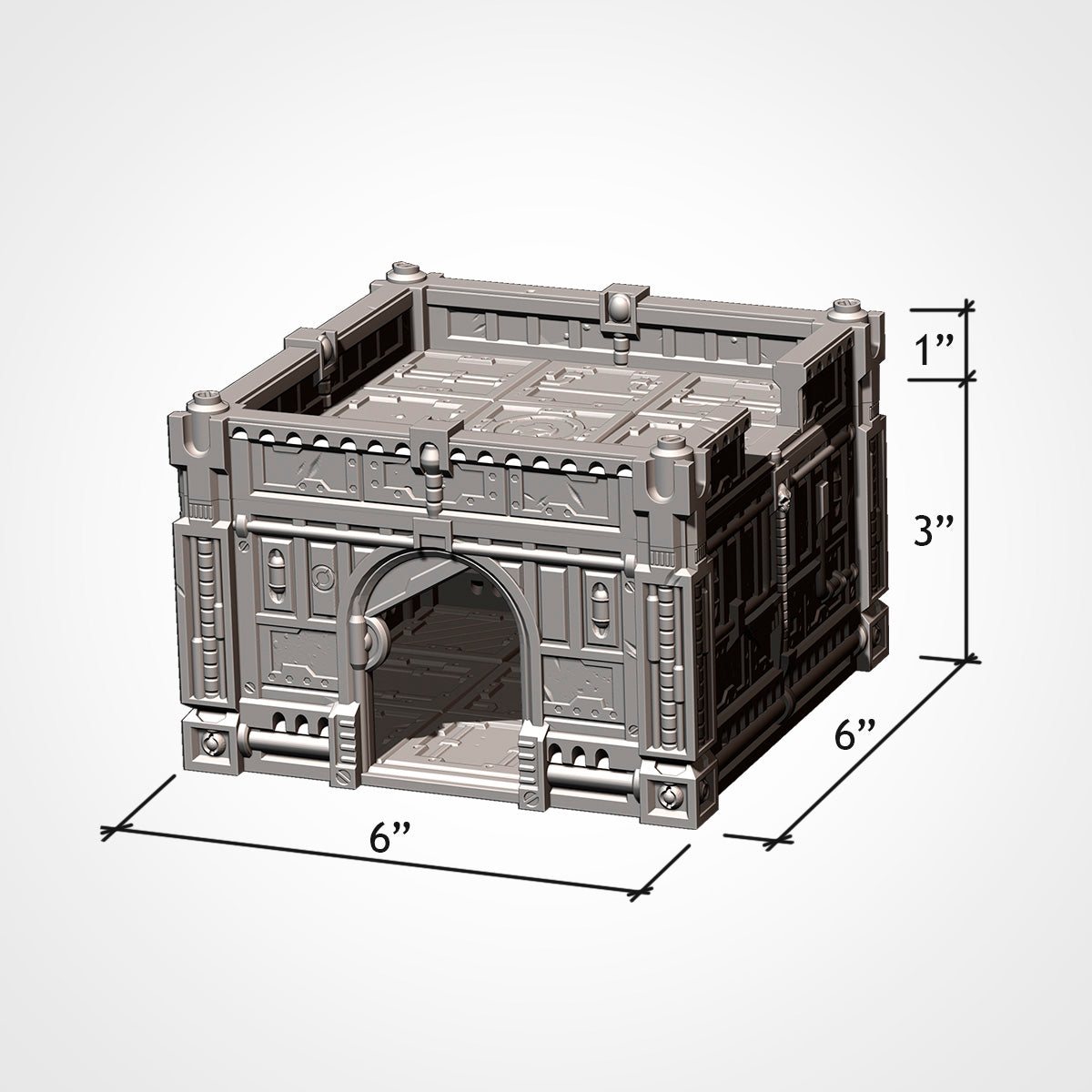 Single hive city room building shown with six by six by three inch dimensions