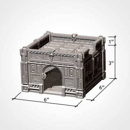 Single hive city room building shown with six by six by three inch dimensions