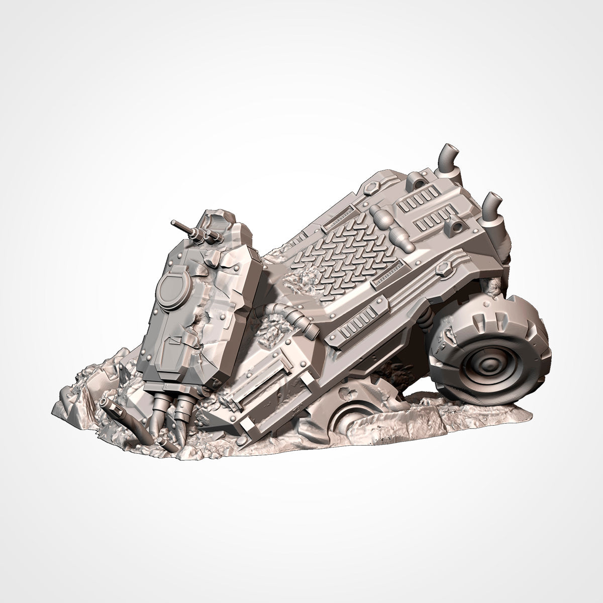 Armoured Car 2: alternate angle, armoured car tipped onto its side (Txarli Factory render).