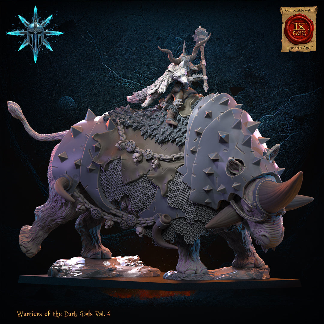 Wasteland Wooly Trihorn | Warriors of the Dark Gods | Lost Kingdom Miniatures