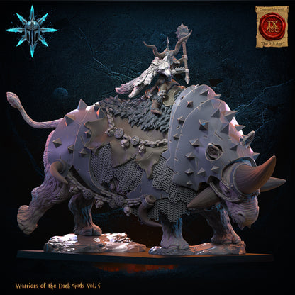 Wasteland Wooly Trihorn | Warriors of the Dark Gods | Lost Kingdom Miniatures