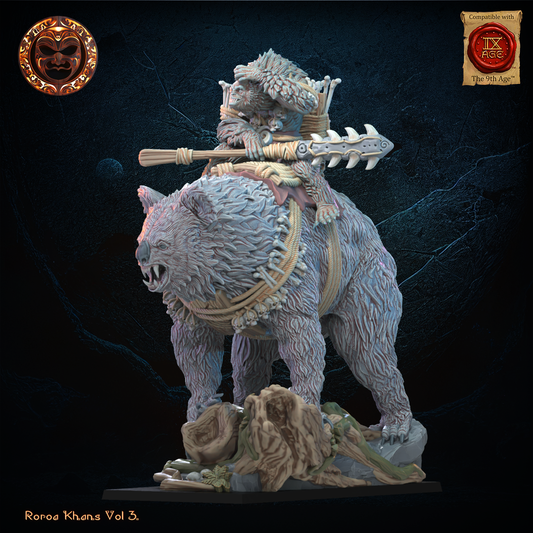 Maero Hero on Drop Bear | Roroa Khans | Lost Kingdom Miniatures