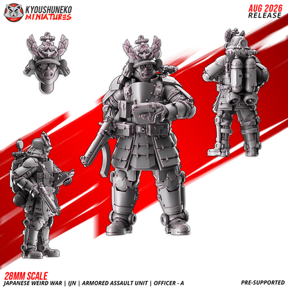 IJN Armored Assault officer giving a command gesture in dome-helmet armor