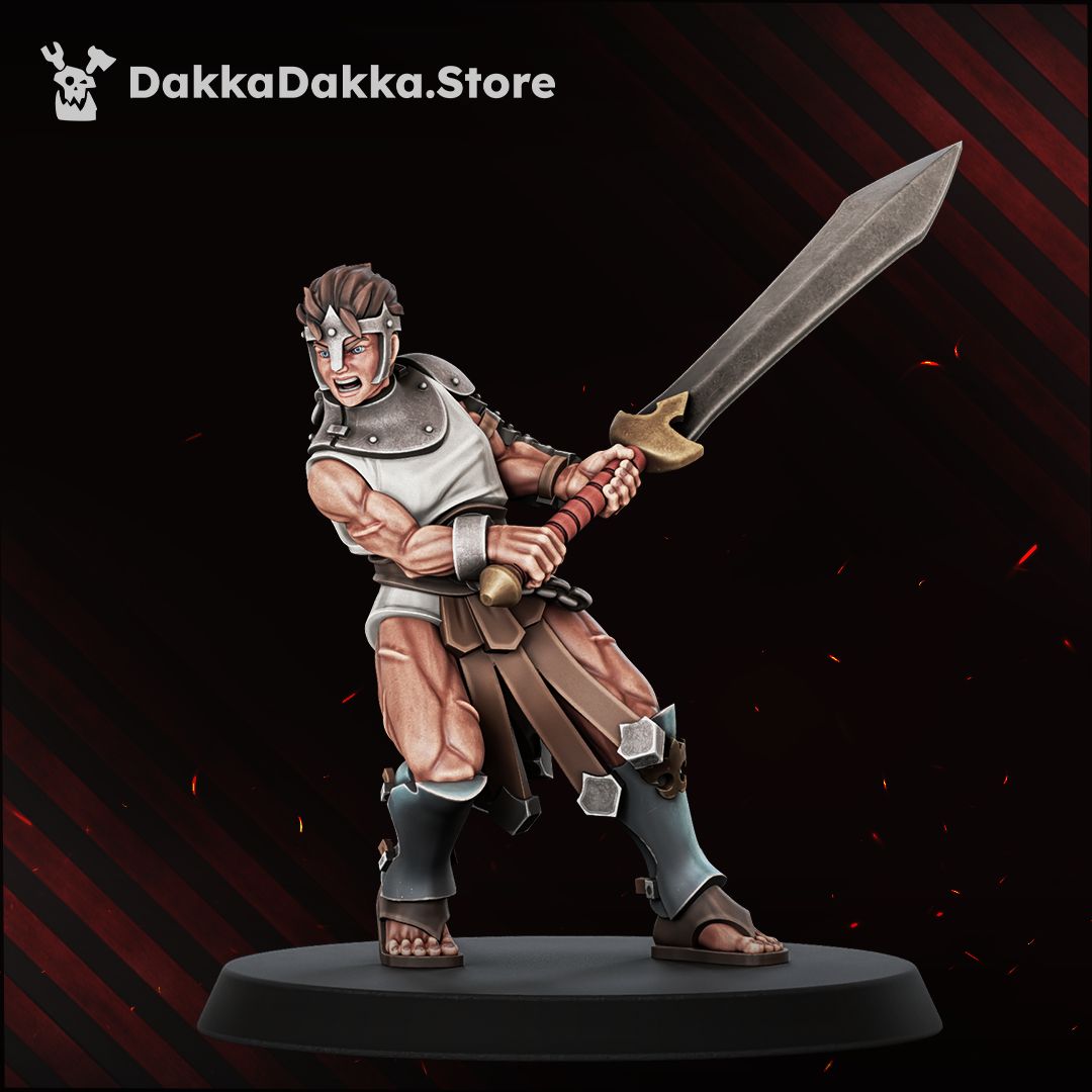 Gladiator swinging a heavy blade