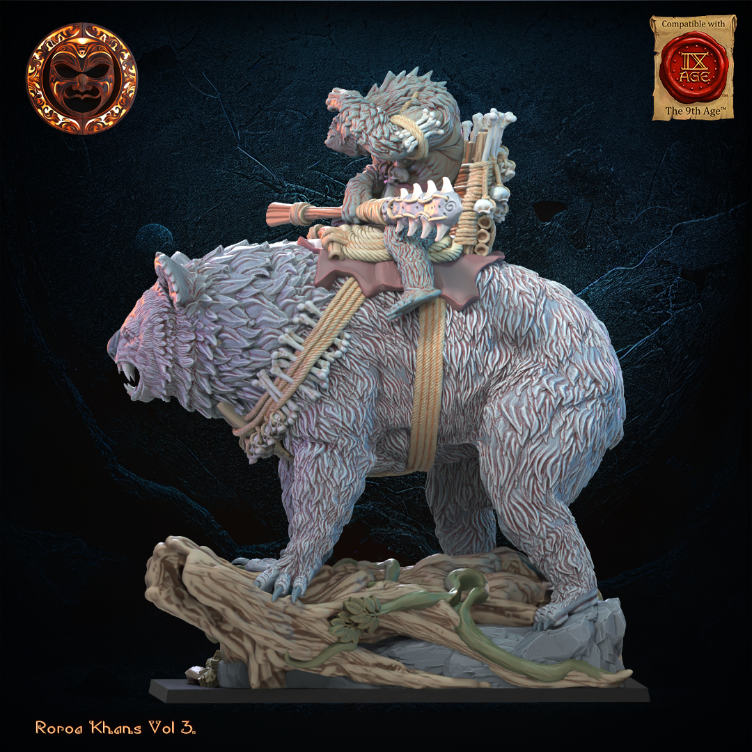 Maero Hero on Drop Bear | Roroa Khans | Lost Kingdom Miniatures