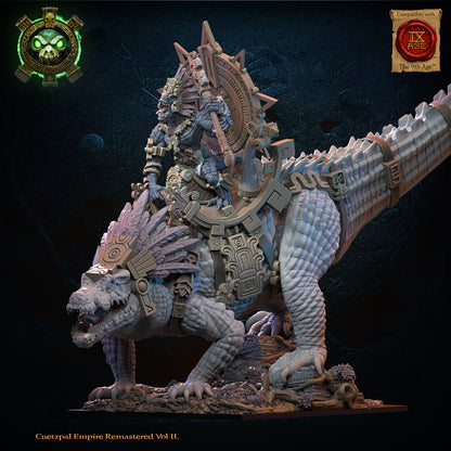 Citlallicue, Cipactli Heroine on Deinosuchus | Saurian Ancients | Lost Kingdom Miniatures