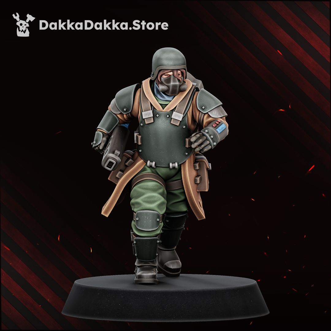 Alcat Rats Heavy Infantry painted trooper advancing