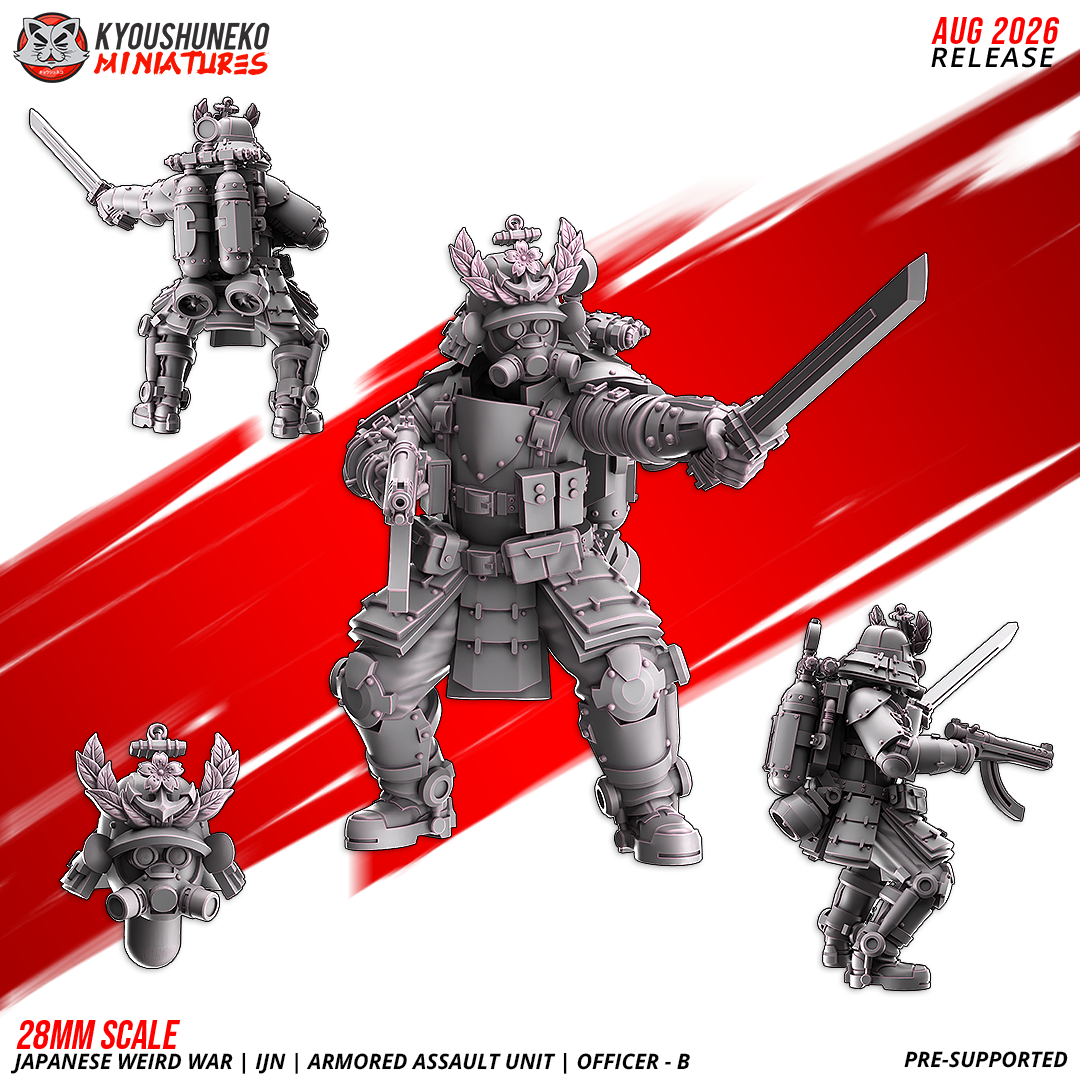 IJN Armored Assault officer with a drawn sword raised