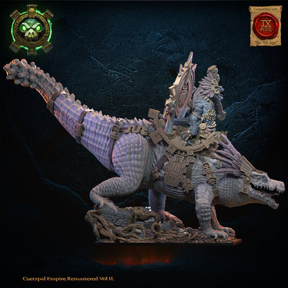Citlallicue, Cipactli Heroine on Deinosuchus | Saurian Ancients | Lost Kingdom Miniatures