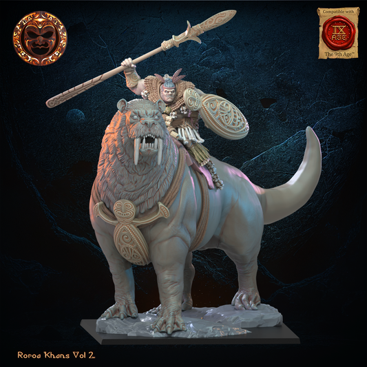 Tusker Ariki on Bunyip | Roroa Khans | Lost Kingdom Miniatures