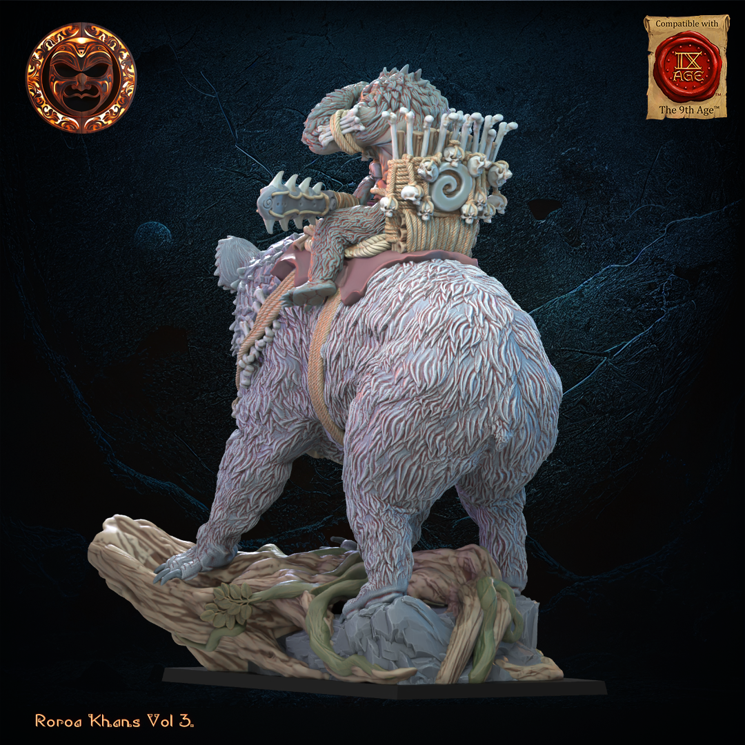 Maero Hero on Drop Bear | Roroa Khans | Lost Kingdom Miniatures