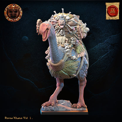Roroa Ariki on Dromornis | Roroa Khans | Lost Kingdom Miniatures