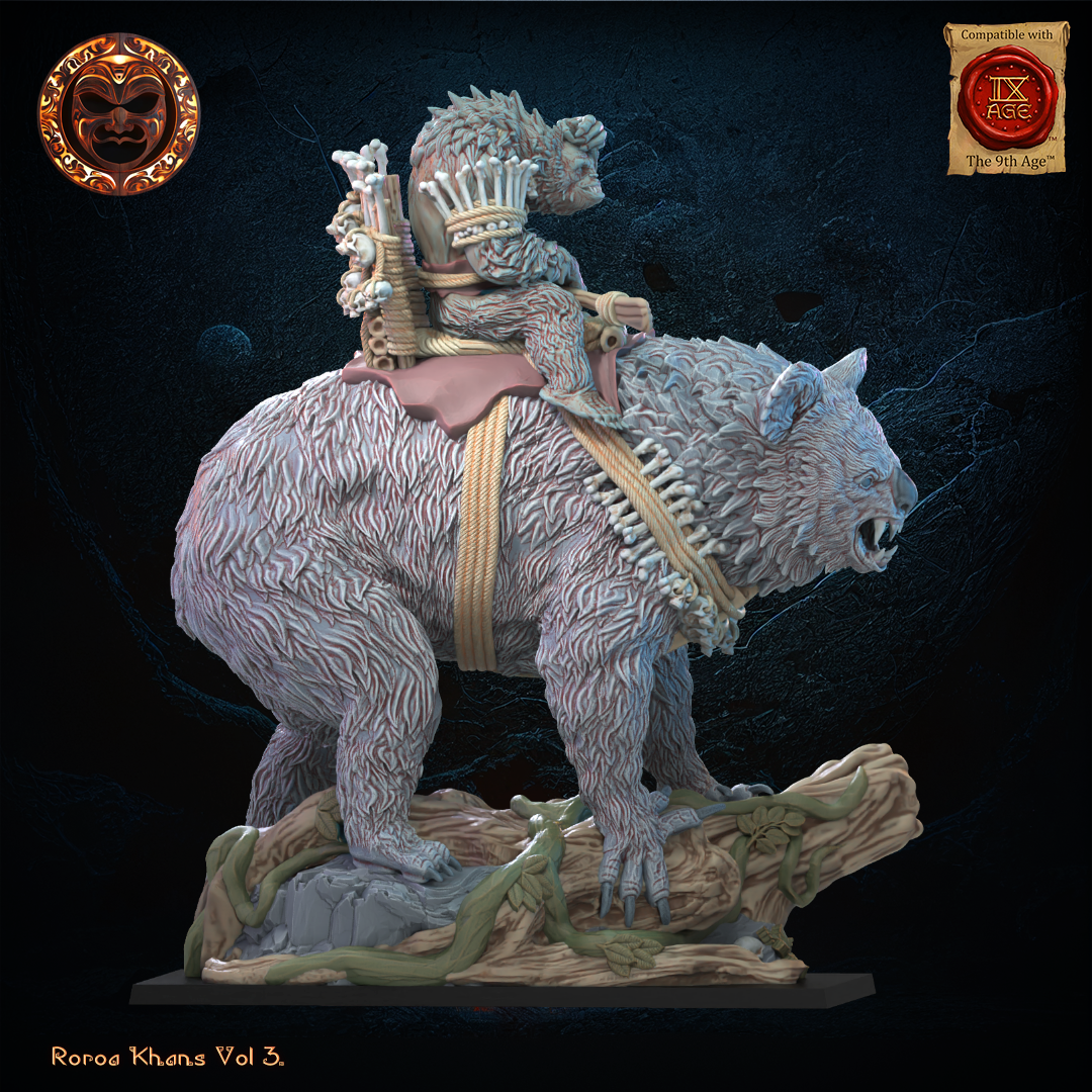 Maero Hero on Drop Bear | Roroa Khans | Lost Kingdom Miniatures