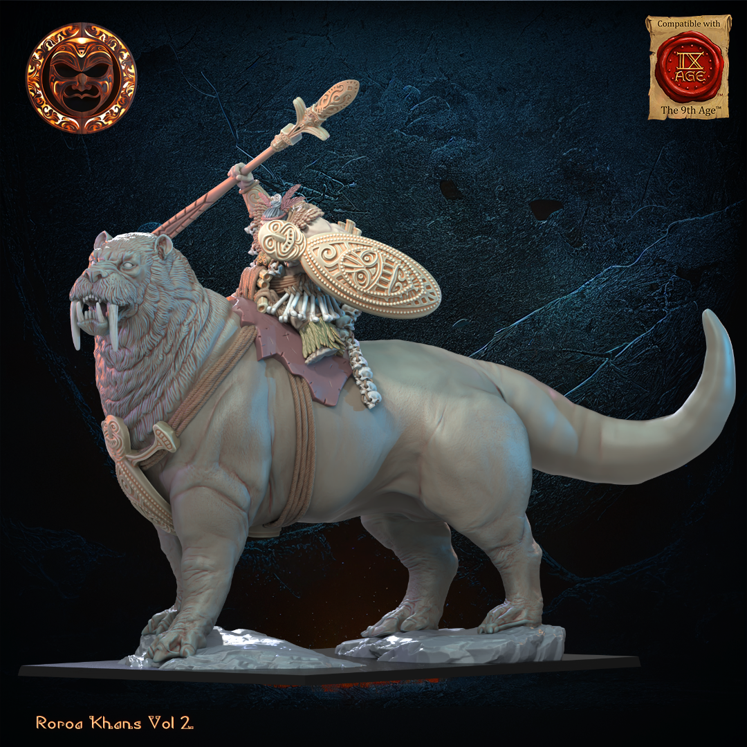 Tusker Ariki on Bunyip | Roroa Khans | Lost Kingdom Miniatures