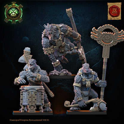 Cipactli Unit Command Group | Saurian Ancients | Lost Kingdom Miniatures