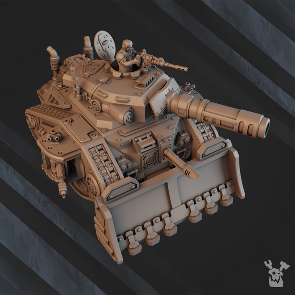 Detailed model of a tank on a dark background