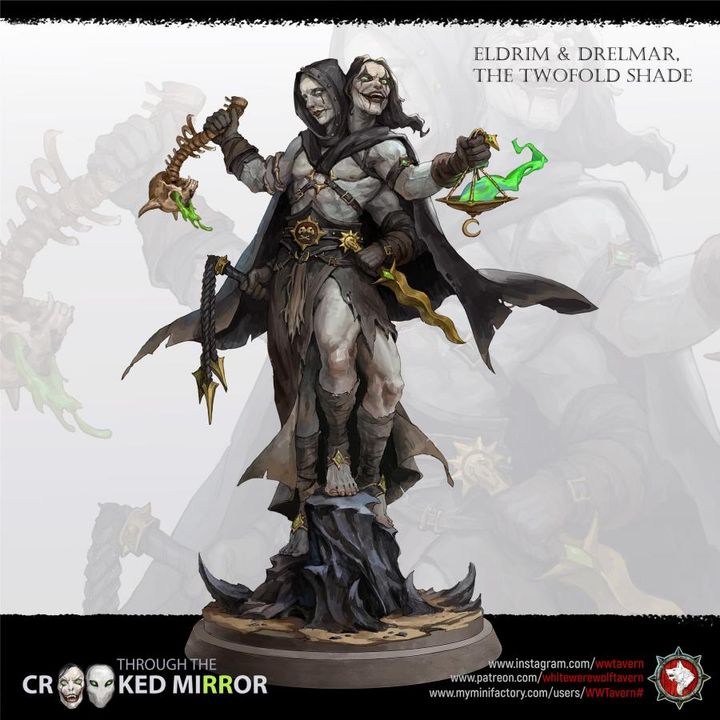 Eldrim & Drelmar, The Twofold Shade - Bust | Through the Crooked Mirror | White Werewolf Tavern