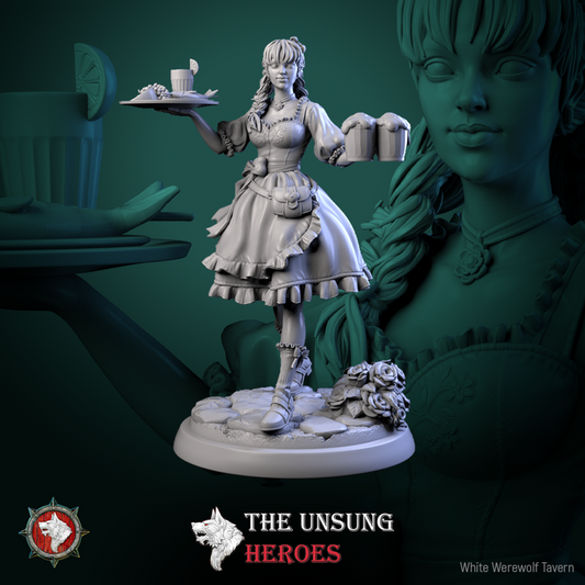 Alehouse Maid | The Unsung Heroes | 75 mm scaled model | White Werewolf Tavern