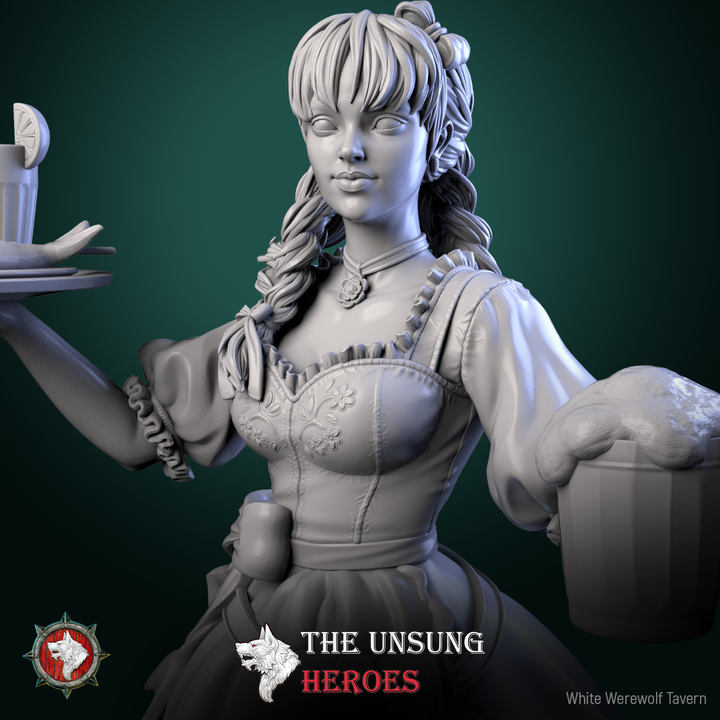Alehouse Maid | The Unsung Heroes | 75 mm scaled model | White Werewolf Tavern