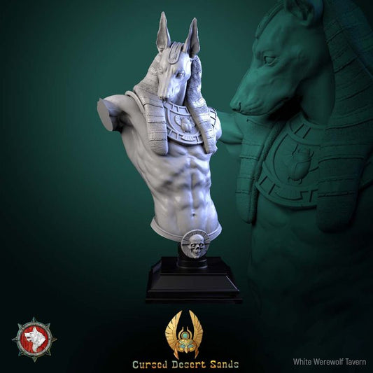 Anhotek, Jackal of the Black Gate - Bust | Cursed Desert Sands | White Werewolf Tavern
