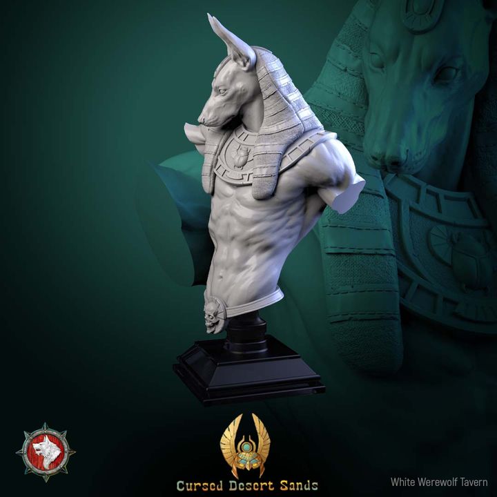 Anhotek, Jackal of the Black Gate - Bust | Cursed Desert Sands | White Werewolf Tavern