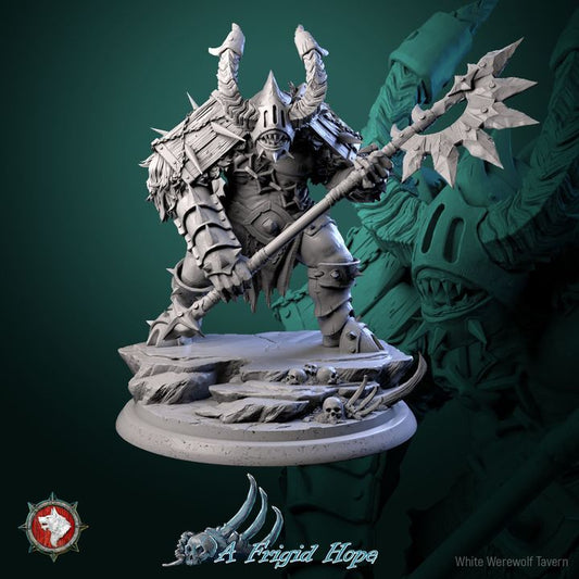 Azrimor The Frostreaver - heroic miniature | A Frigid Hope | 75 mm scaled model | White Werewolf Tavern