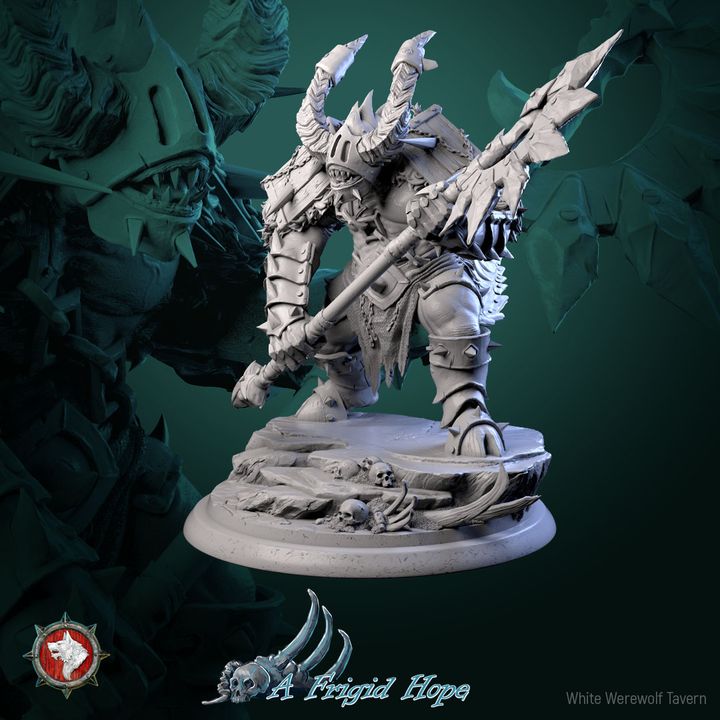 Azrimor The Frostreaver - heroic miniature | A Frigid Hope | 75 mm scaled model | White Werewolf Tavern