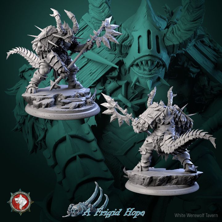 Azrimor The Frostreaver - heroic miniature | A Frigid Hope | 75 mm scaled model | White Werewolf Tavern