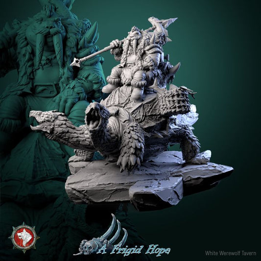 Bjorik The Glacial Nomad - heroic miniature | A Frigid Hope | 75 mm scaled model | White Werewolf Tavern