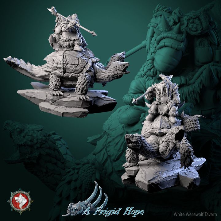Bjorik The Glacial Nomad - heroic miniature | A Frigid Hope | 75 mm scaled model | White Werewolf Tavern