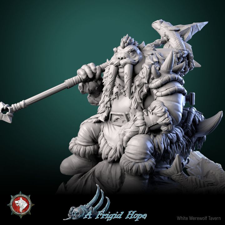 Bjorik The Glacial Nomad - heroic miniature | A Frigid Hope | 75 mm scaled model | White Werewolf Tavern