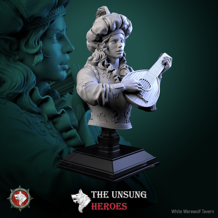 Jax Fiddlefoot, Lord of the Lute - Bust | The Unsung Heroes | White Werewolf Tavern