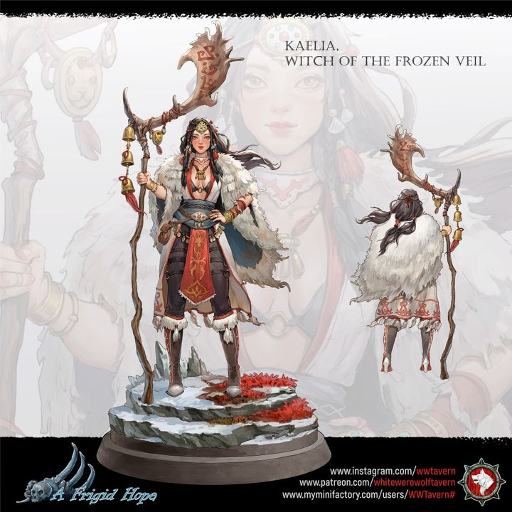 Kaelia, Witch of the Frozen Veil - Bust | A Frigid Hope | White Werewolf Tavern