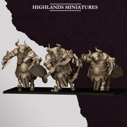Marduk Minotaurs – Command Group | Sons of Marduk | Highlands Miniatures