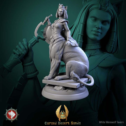 Sphinx Daughter of Sekhara | Cursed Desert Sands | 75 mm scaled model | White Werewolf Tavern