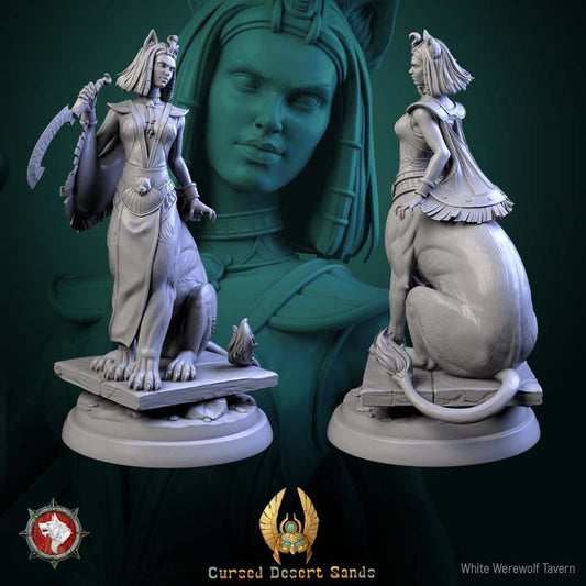 Sphinx Daughter of Sekhara | Cursed Desert Sands | 75 mm scaled model | White Werewolf Tavern