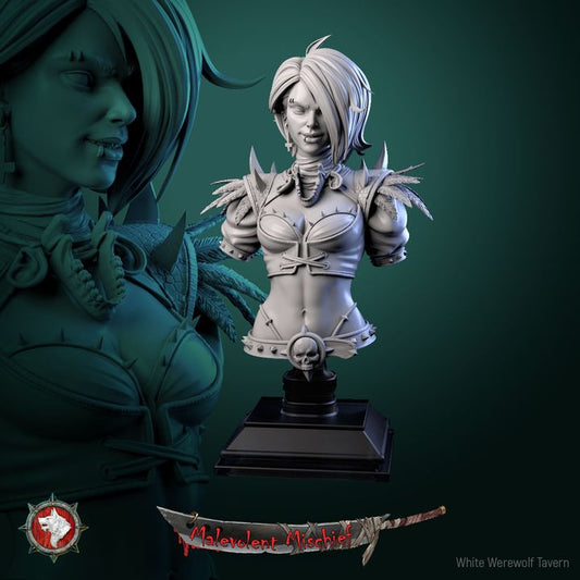 The Crimson Huntress - Bust | Malevolent Mischief | White Werewolf Tavern