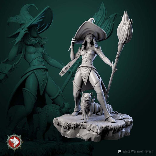 Witch with Cat and Pumpkins | Halloween | White Werewolf Tavern