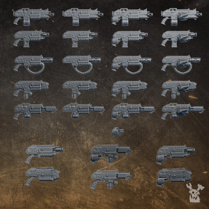 Black Gryphons ranged weapons: pistols, flamers, fuze rifles, heavy rifles and plasma rifles