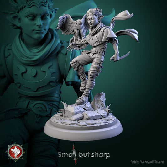 Halfling Warrior | Small But Sharp | 75mm scale model | White Werewolf Tavern