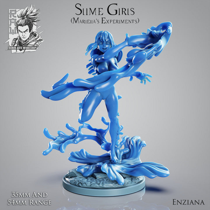 Enziana , the Water Slime Girl | Ronin Arts Workshop | 28mm-120mm Scale | Resin 3D Printed Miniature